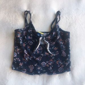 dark blue floral crop top